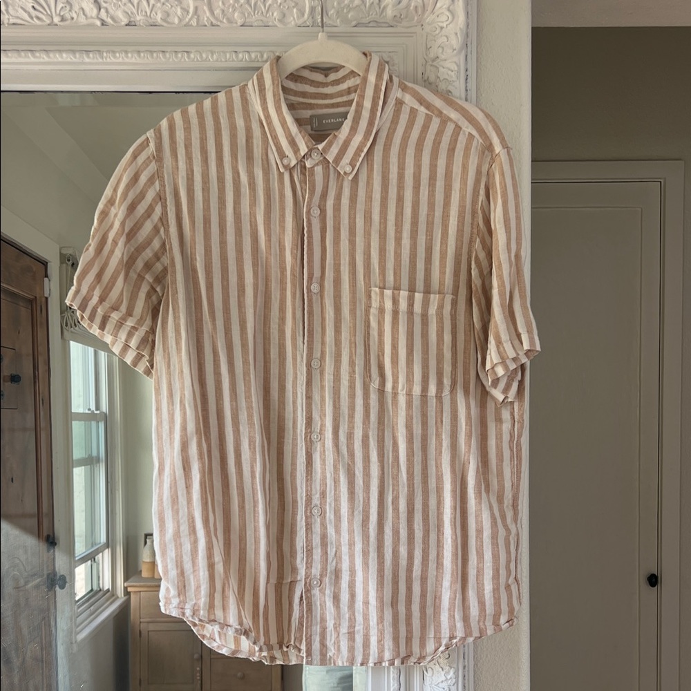 Everlane Men's Linen Striped Shirt size Medium